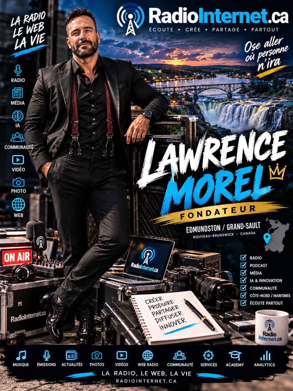 Affiche officielle de Lawrence Morel, fondateur de RadioInternet.ca