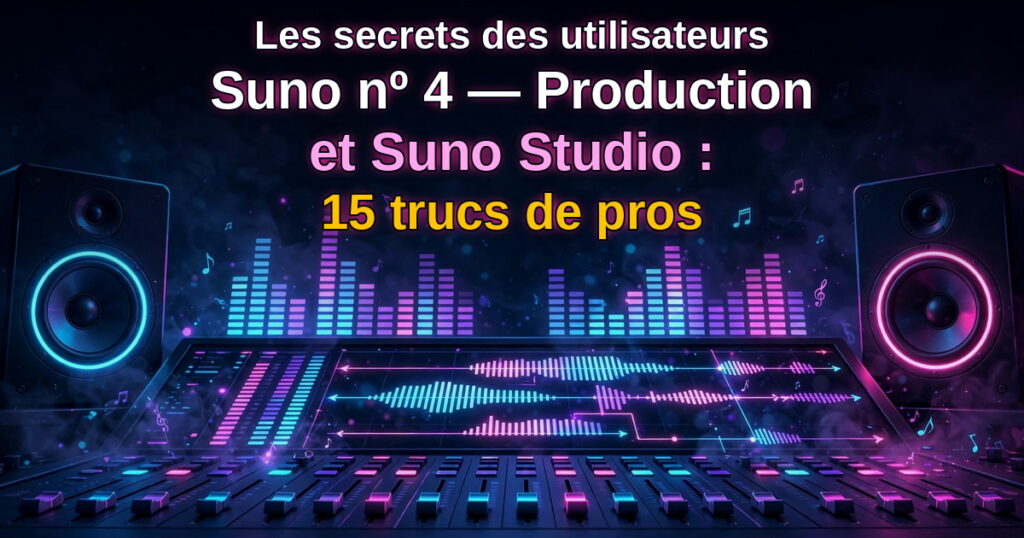 Les secrets des utilisateurs Suno nº 4 — Production et Suno Studio : 15 trucs de pros