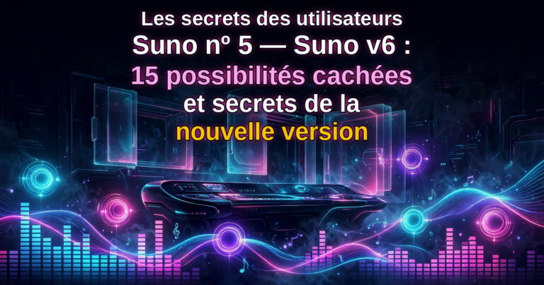 Les secrets des utilisateurs Suno nº 5 — Suno v6 : 15 possibilités cachées et secrets de la nouvelle version